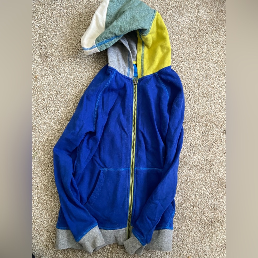 Mini Boden Royal Blue Zip Hoodie spring summer jacket size 9/10 boys